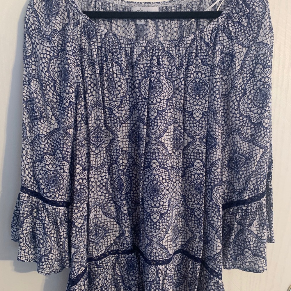 Blue and White Top
